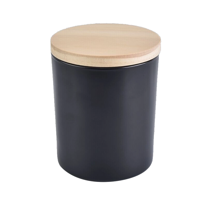 Engros 8 oz sort stearinlysglas med trelåg
