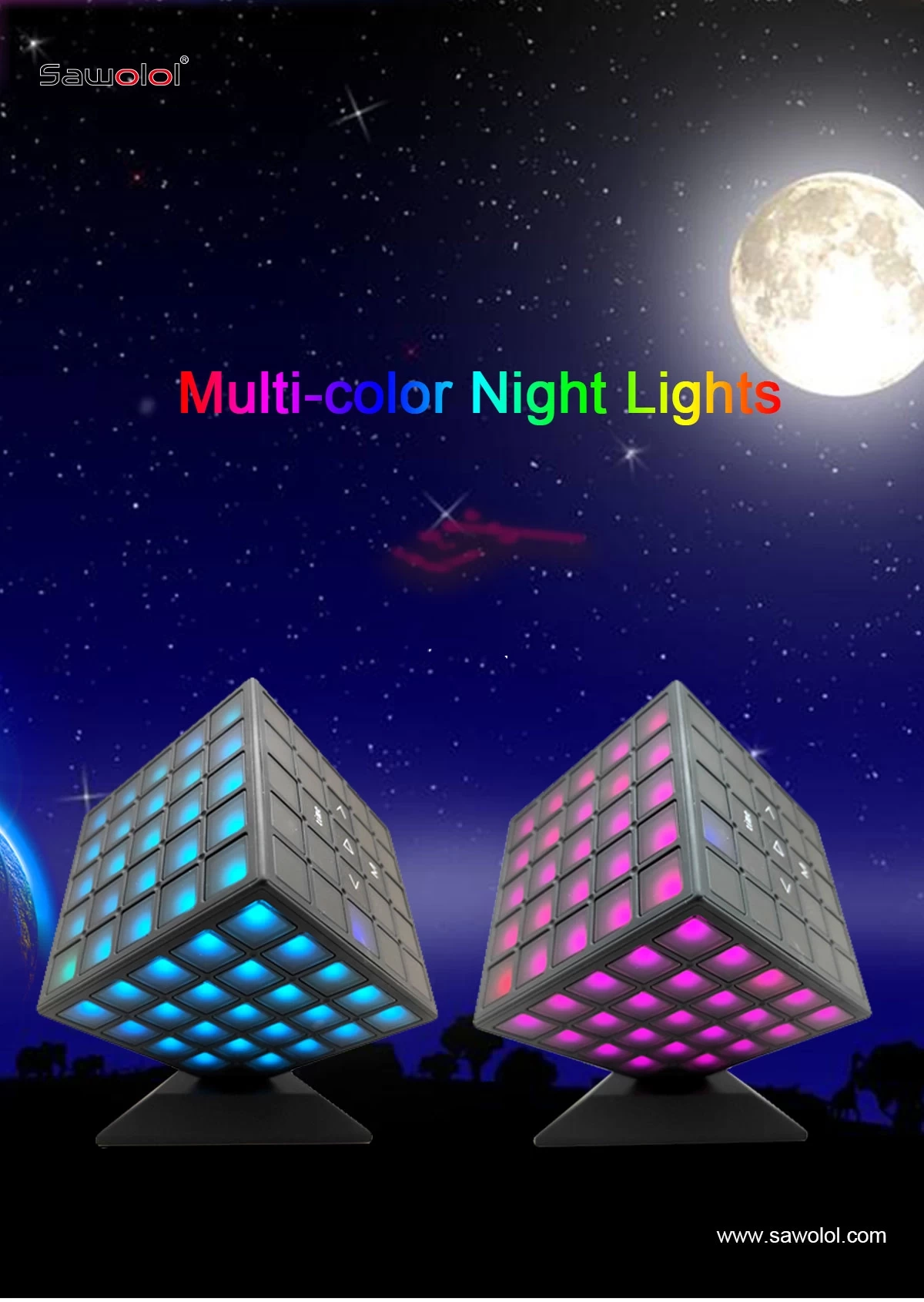 L'altoparlante LED Cube con luci complete a 360 gradi