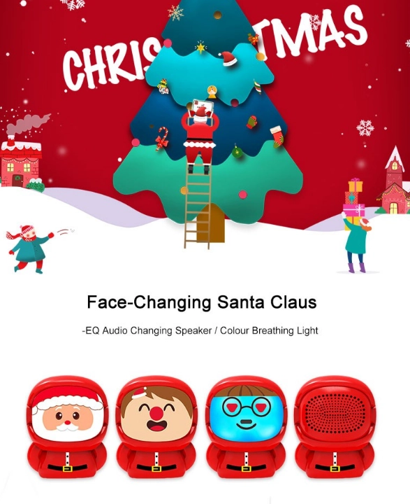 Trasforma le tue vacanze con l'altoparlante di Babbo Natale che cambia volto!