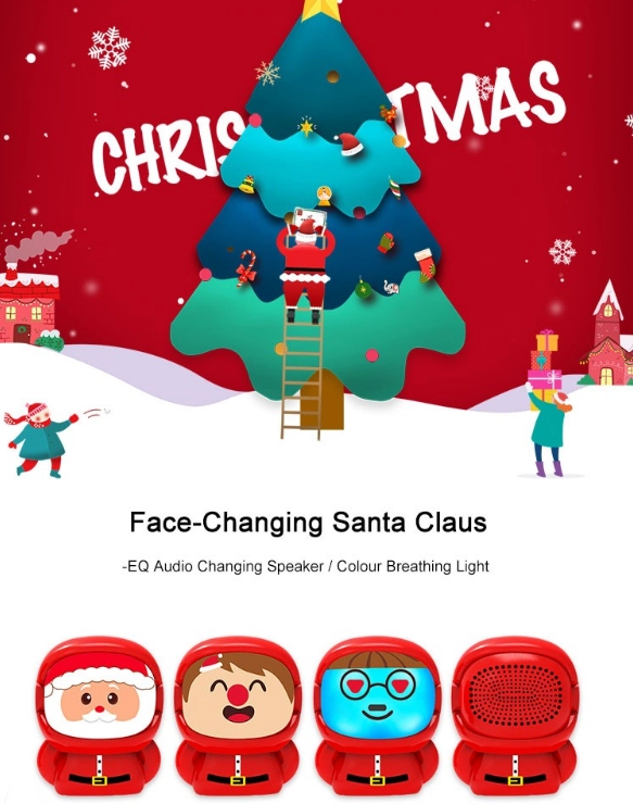 Freude auspacken: Der gesichtsverändernde Weihnachtsmann-Bluetooth-Mini-Lautsprecher