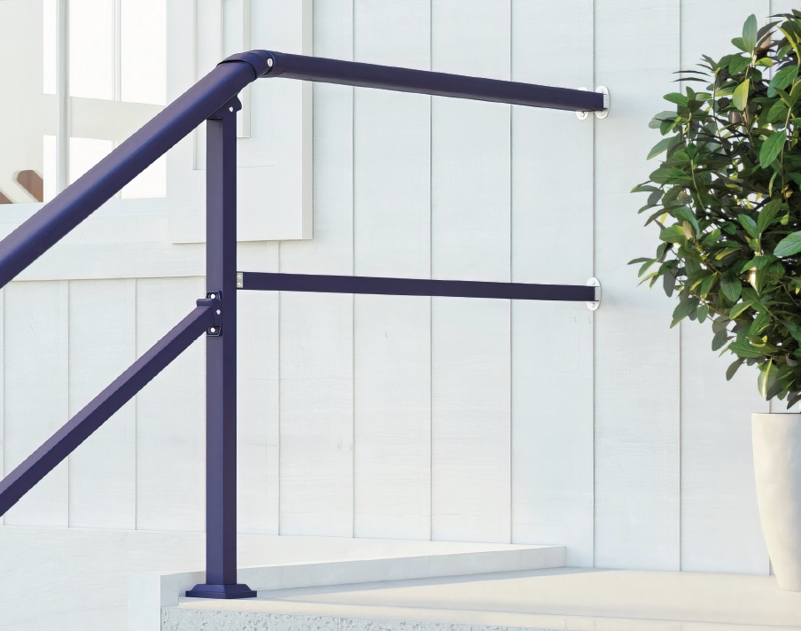 Prix d'usine vente directe en plein air 2-3 étapes pour Kit de main courante en fer forgé noir balustrades et mains courantes de garde-corps d'escalier