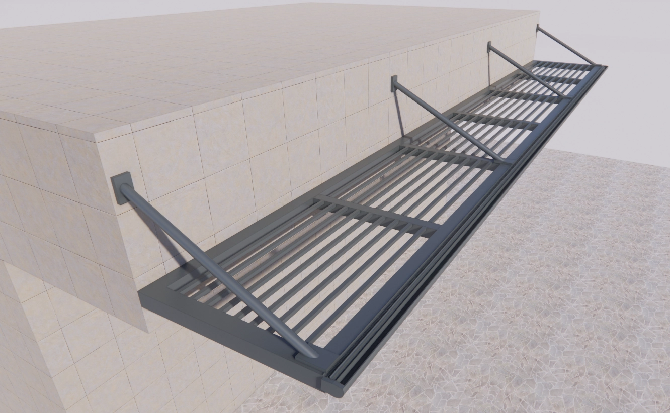 Tende da sole in alluminio personalizzate per porte e finestre con tettoia per patio 6063-T5