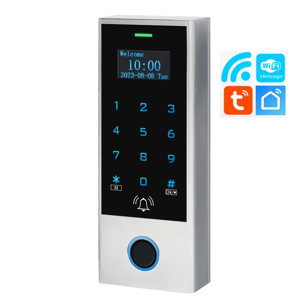 Китайський Зовнішній IP65 Tuya Smart Access Control Металевий корпус OLED-дисплей RFID-зчитувач 13,56 МГц Сенсорна клавіатура з OLED виробник