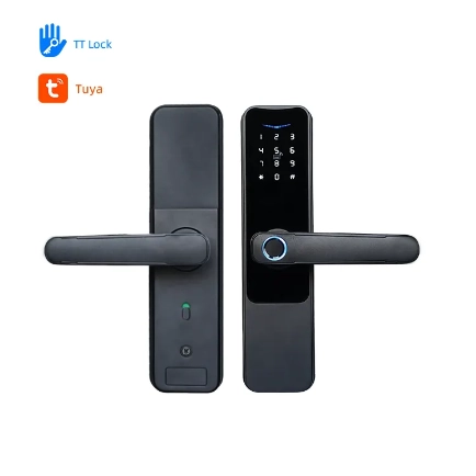 porcelana Cerradura de puerta inteligente con llave mecánica, tarjeta Digital eléctrica de alta seguridad, resistente al agua, sin aplicación Tuya Ttlock, huella dactilar fabricante