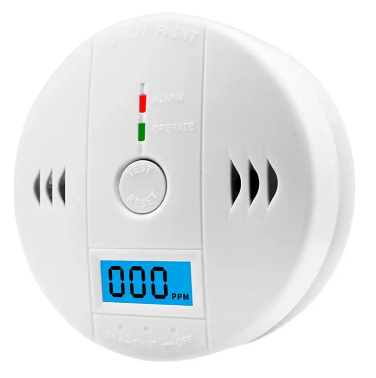 Cina Sensor Alarm Monoksida LCD Baterai Dioperasikan Detektor CO Keamanan Rumah pabrikan