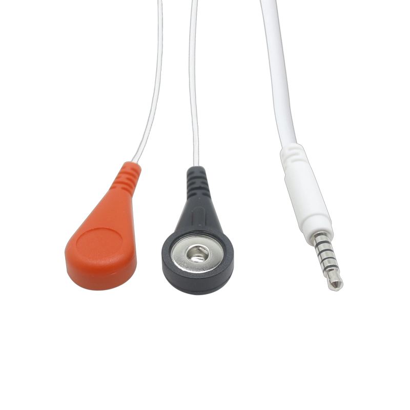 90 Degree Right Angle Banana Plug Connector to 4.0mm ECG Snap Coiled Grounding Cord - COPY - pbl73s