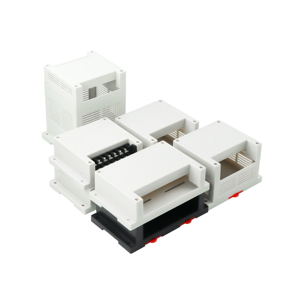 AK-DR-Series Din Rail Enclosure Nylon PC ABS Flame Resistance UL94V0 Terminal Block Industrial Control Plc Box