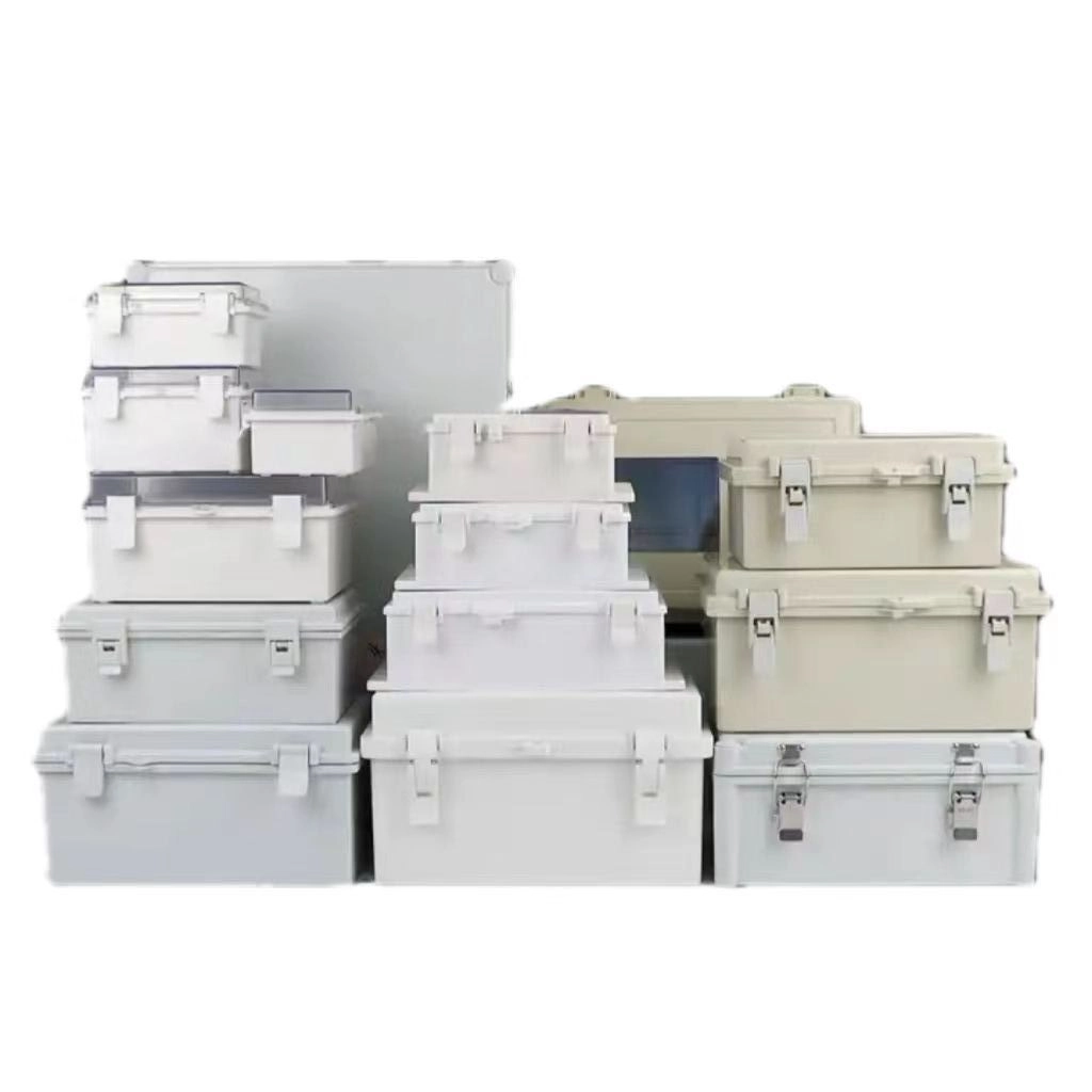 China Custom Abs Pc Hinged Cover Plastic Enclosure Waterproof Outdoor Box Electrical Enclosure Hinged Ip65 Junction Box manufacturer