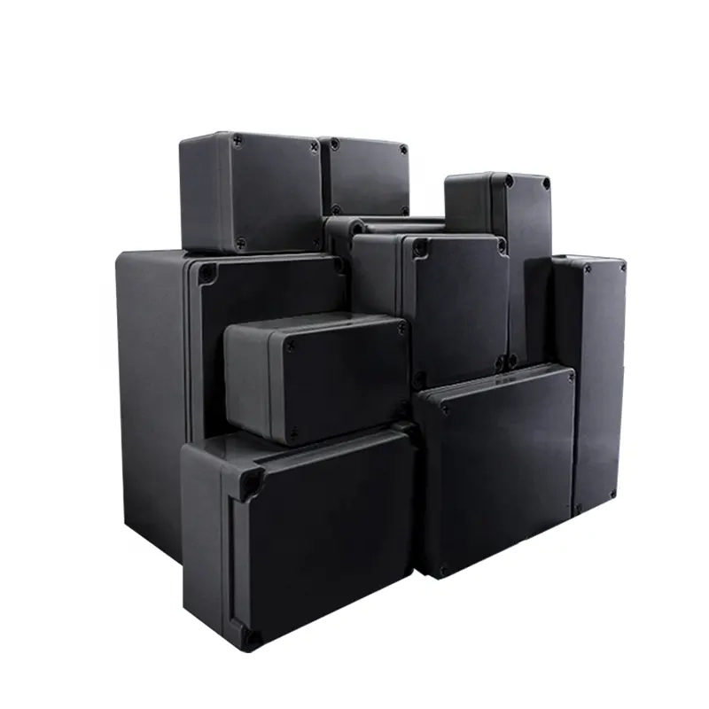 China Black Junction Box Ip65 Distribution Power Box Abs Plastic Outdoor Enclosures Electronic Case For Electronic Projects manufacturer