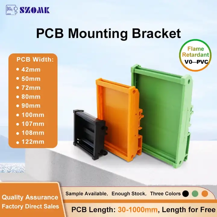China Width 42-122mm Length 30-1000mm PCB Board Module Rack Industrial I/O Relay Guide PVC Din Rail Installation PLC PCB Mounting Bracket manufacturer