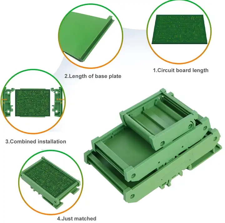 Largura 42-122mm Comprimento 30-1000mm Módulo de placa PCB Rack Guia de relé de E/S industrial PVC Din Rail Instalação Plc PCB Suporte de montagem