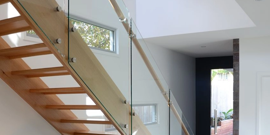 clear toughened glass stair railing