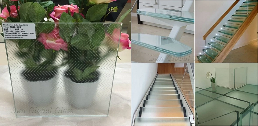 Anti-slip silk screen glass for pedestrian walkways manufacturer china