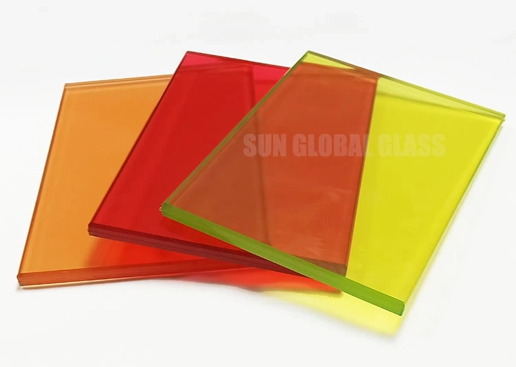 PVB laminated glass with custom color interlayer for sale