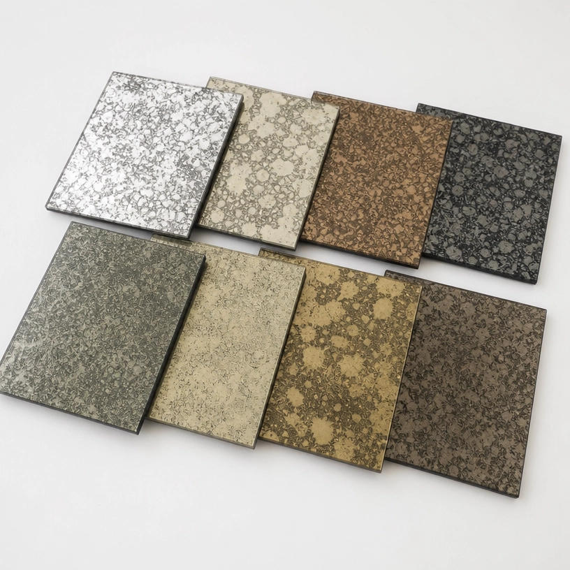  Hojas de vidrio de espejo antiguo de mosaico de múltiples patrones para paneles de pared interiores comerciales precio de fábrica al por mayor