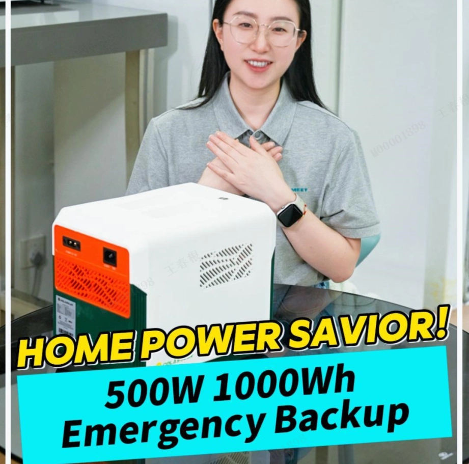 Stazione del generatore di corrente Megmeet cola da 500 W con capacità di 1004 Wh: alimenta tutti gli elementi essenziali della tua casa.