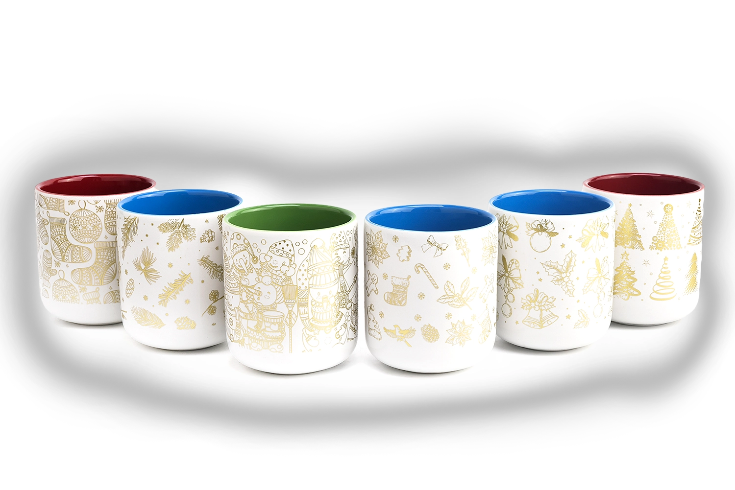 Unique christmas applique printing luxury empty ceramic candle jars