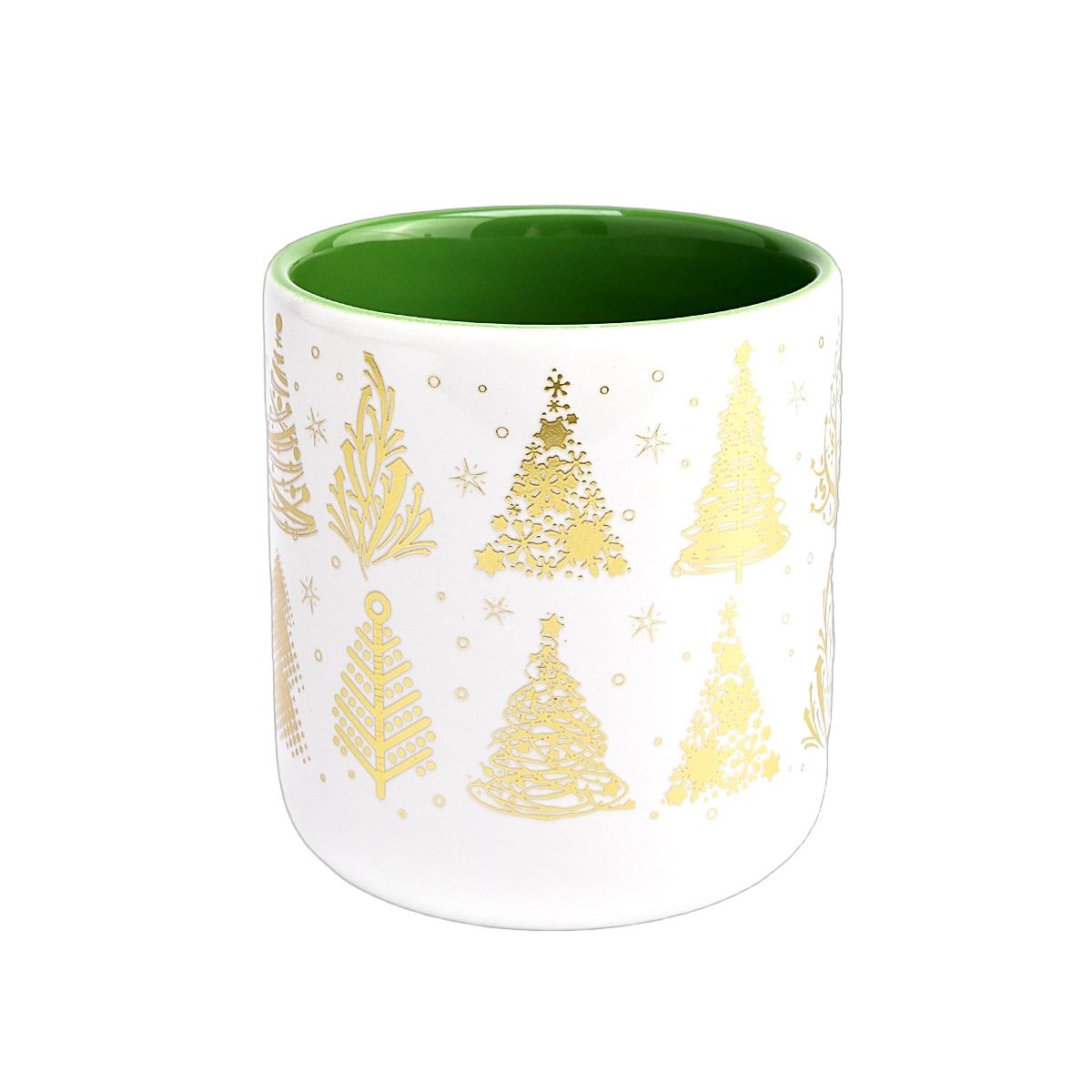 Unique christmas applique printing luxury empty ceramic candle jars