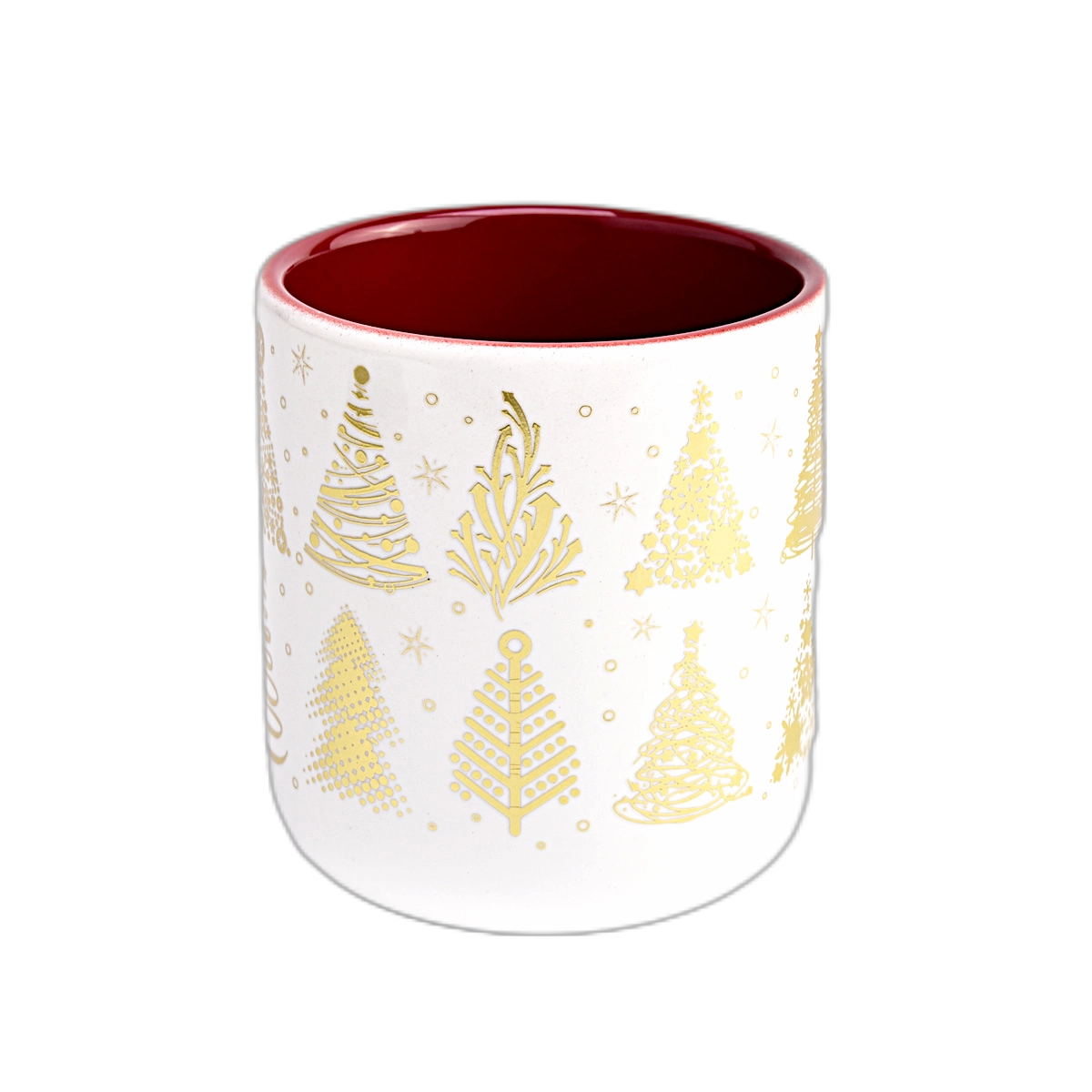 Unique christmas applique printing luxury empty ceramic candle jars