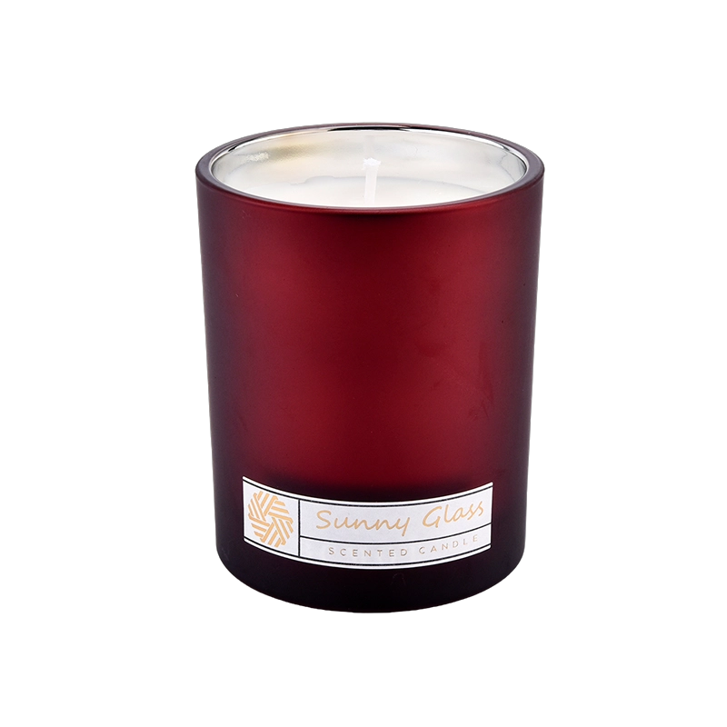 10 oz 300ml Frosted Colored Glass candle containers home decor electroplating inside