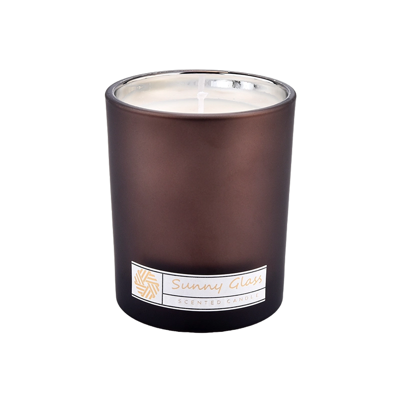 10 oz 300ml Frosted Colored Glass candle containers home decor electroplating inside