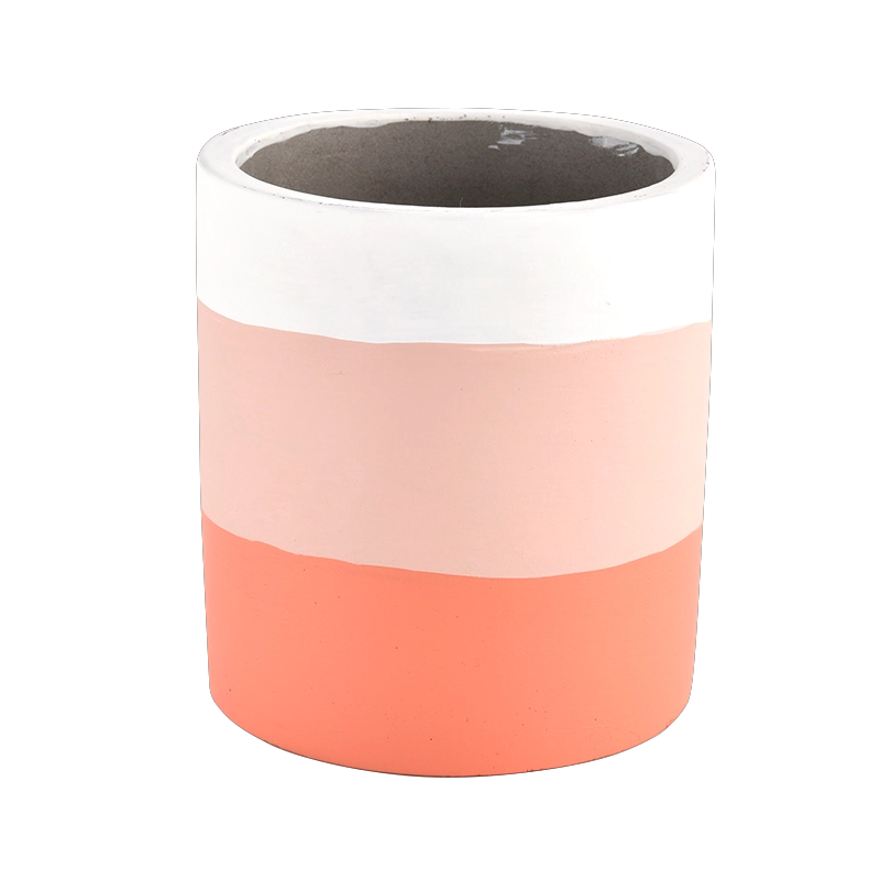 Wholesale multi-colored ceramic candle jar concrete candle jar manufacturers