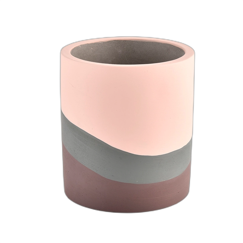 Wholesale multi-colored ceramic candle jar concrete candle jar manufacturers
