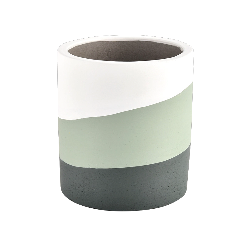 Wholesale multi-colored ceramic candle jar concrete candle jar manufacturers