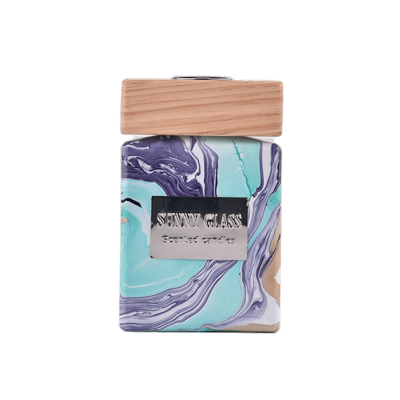 Luxury marble fluid green square glass diffuser bottle suppliers