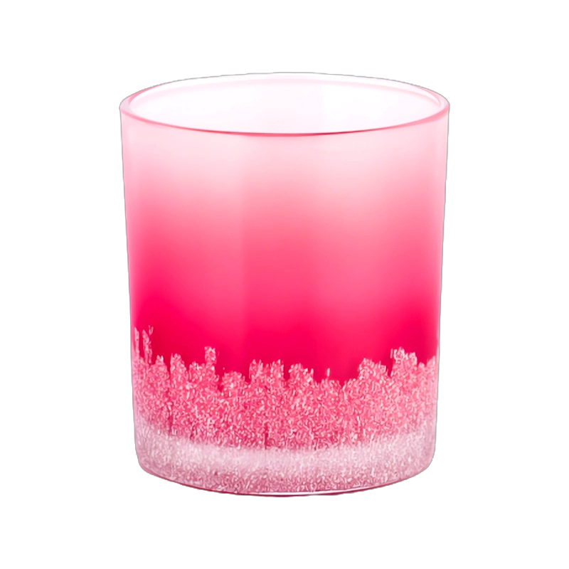 Wholesale gradient black glass candle jars christmas applique