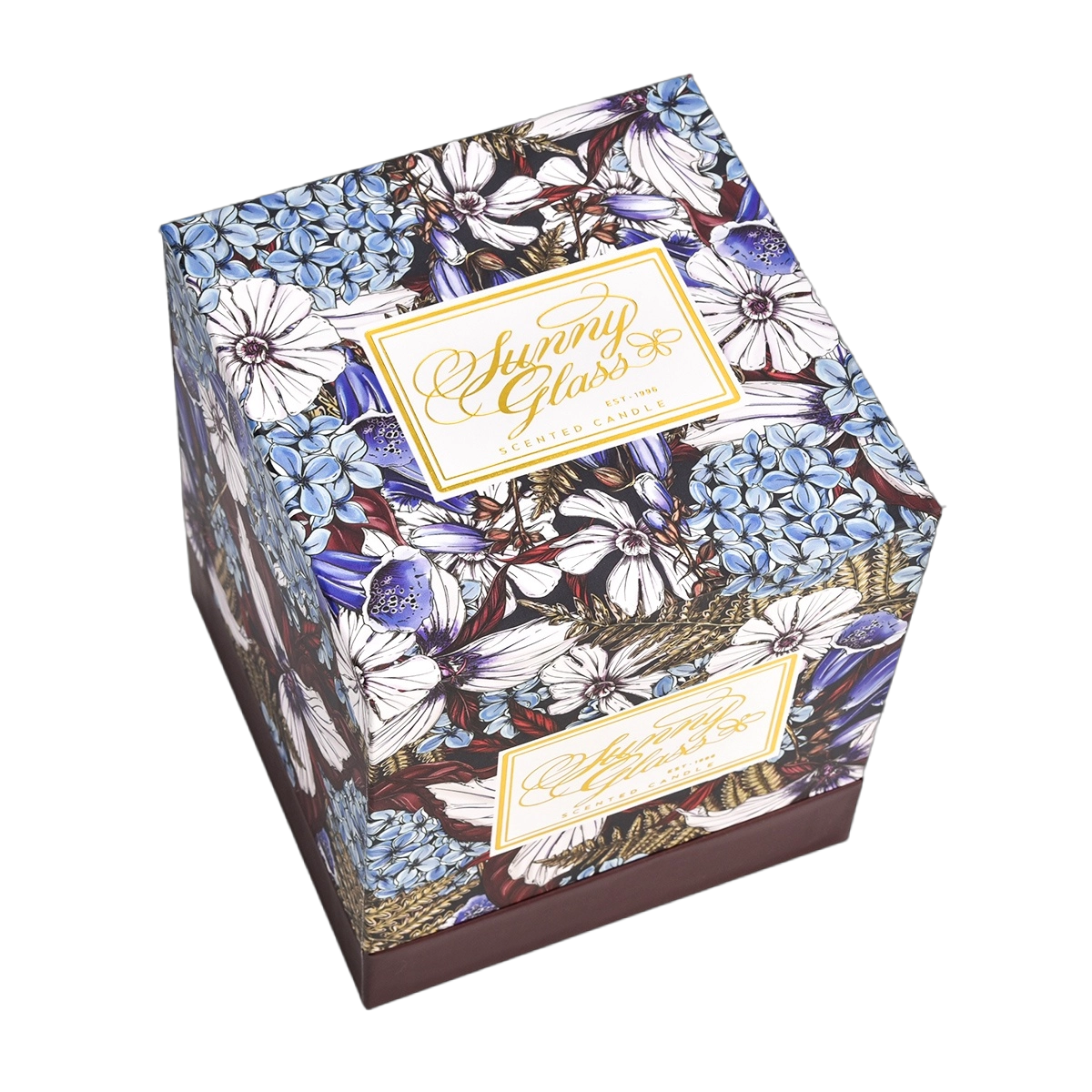 Wholesale exquisite pattern dark green design candle holder packaging box gift box