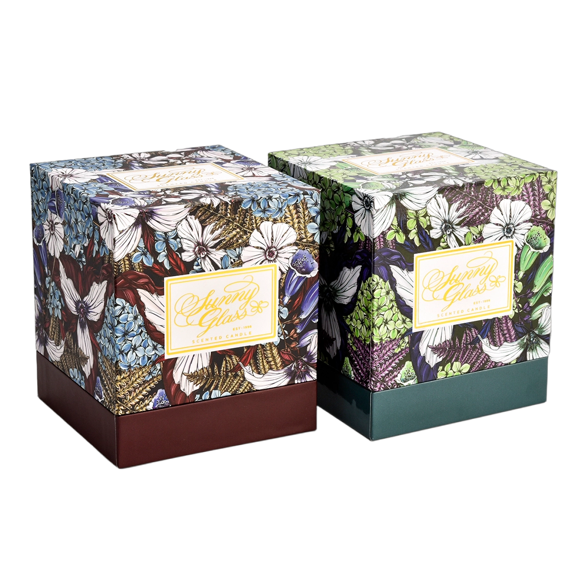 Wholesale exquisite pattern dark green design candle holder packaging box gift box Wholesale exquisite pattern dark green design candle holder packaging box gift box