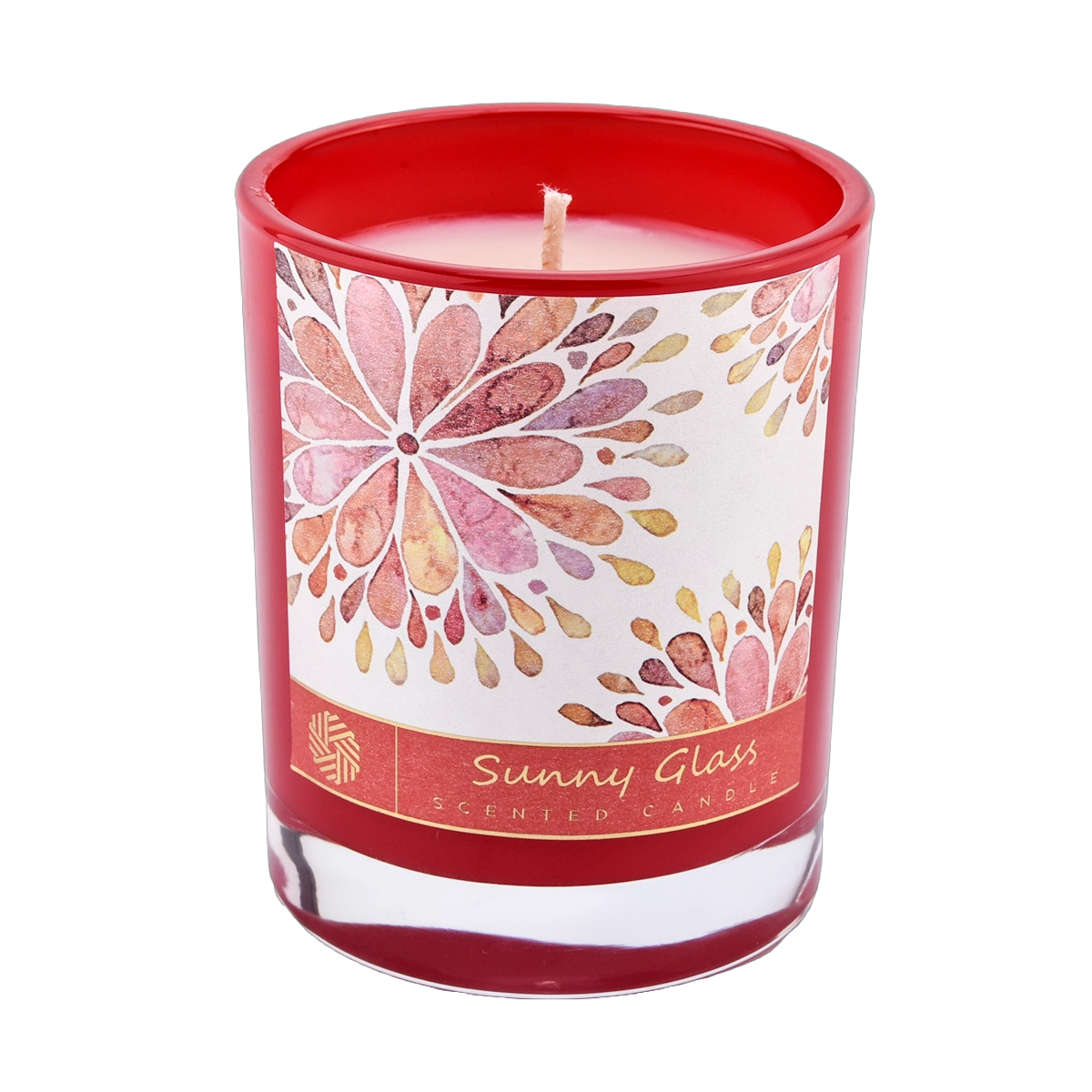 Wholesale custom red outside spray solid color glass candle jar