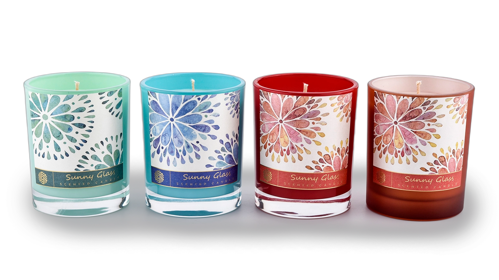 Wholesale custom red outside spray solid color glass candle jar