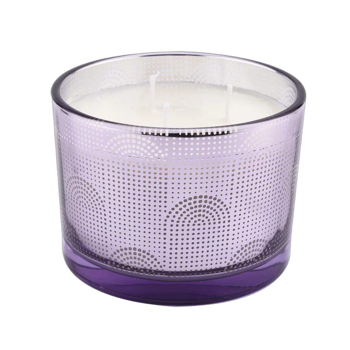 Wholesale 500ml wide mouth green lotus leaf pattern large glass candle jar