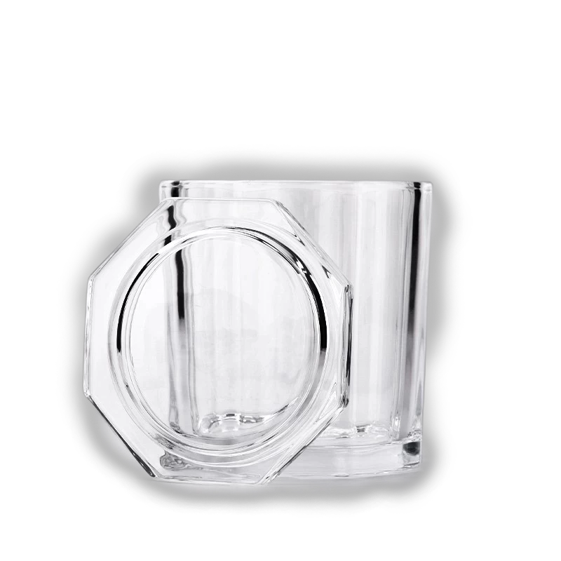 Wholesale 30oz octagonal with lid glass candle holder manufacturer
