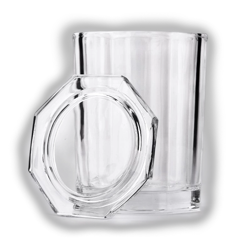 Wholesale 30oz octagonal with lid glass candle holder manufacturer
