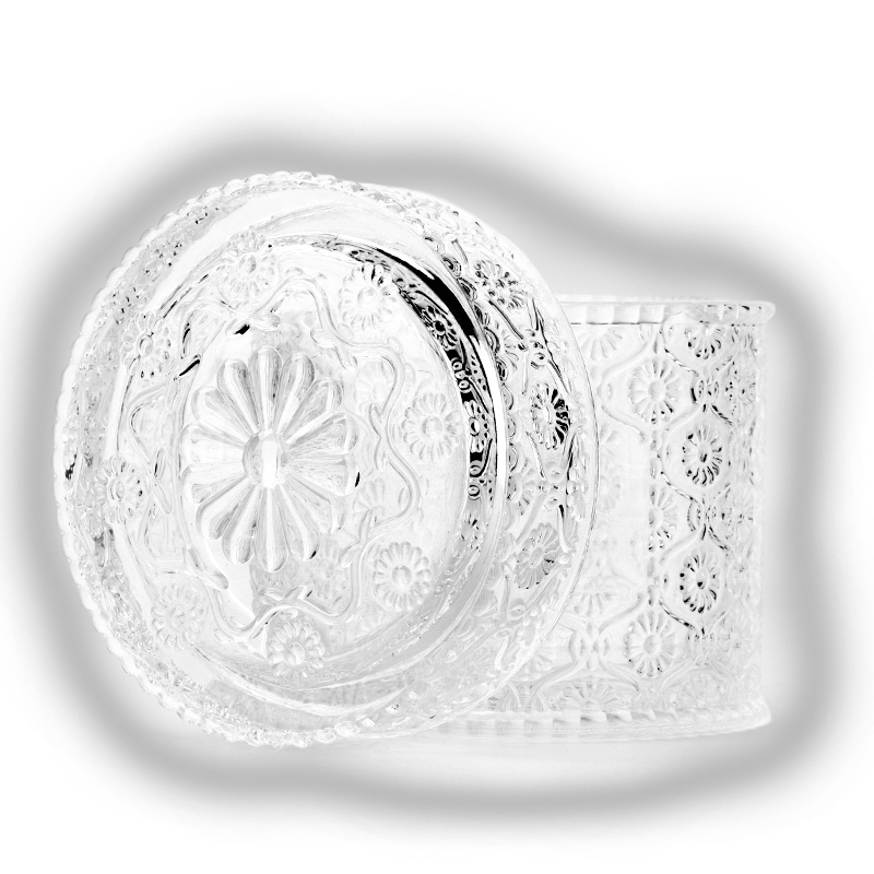 Newly designed home decor glass candle holder with lid