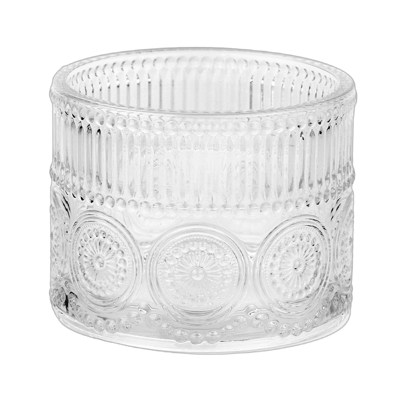 504ml diamond pattern glass candle jars candle vessels for candle making