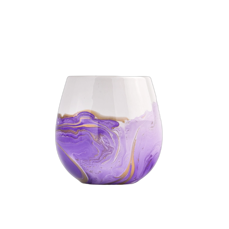 New product 15oz ceramic candle jar ink painting pattern