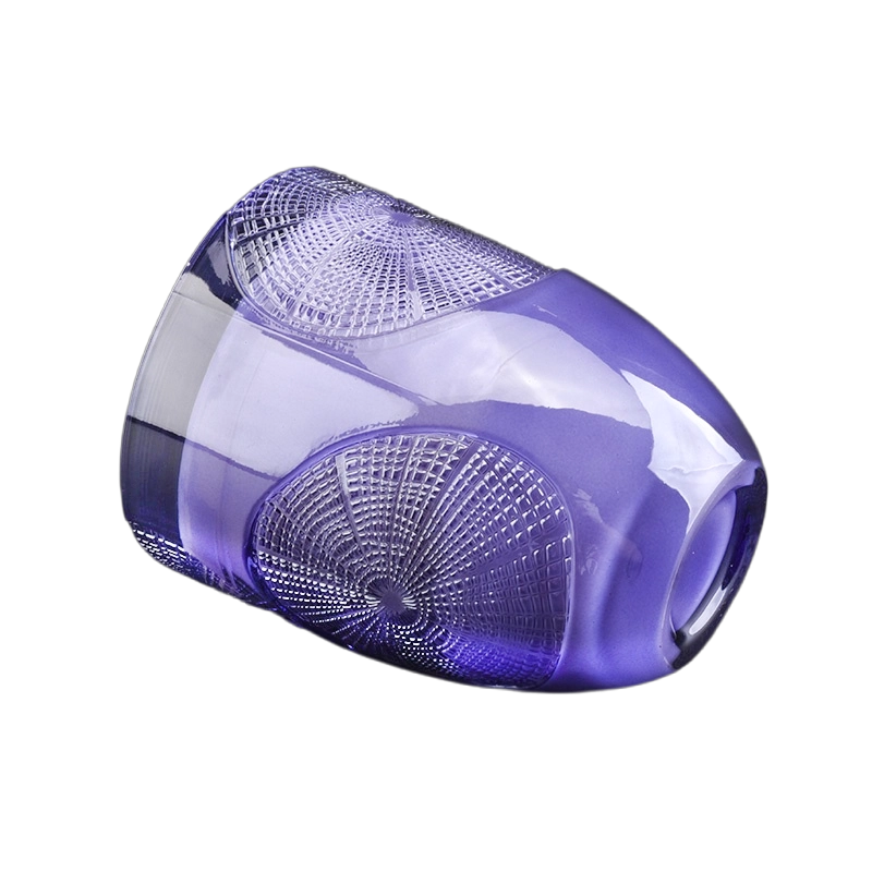 Wholesale purple ring empty glass candle jar custom gift