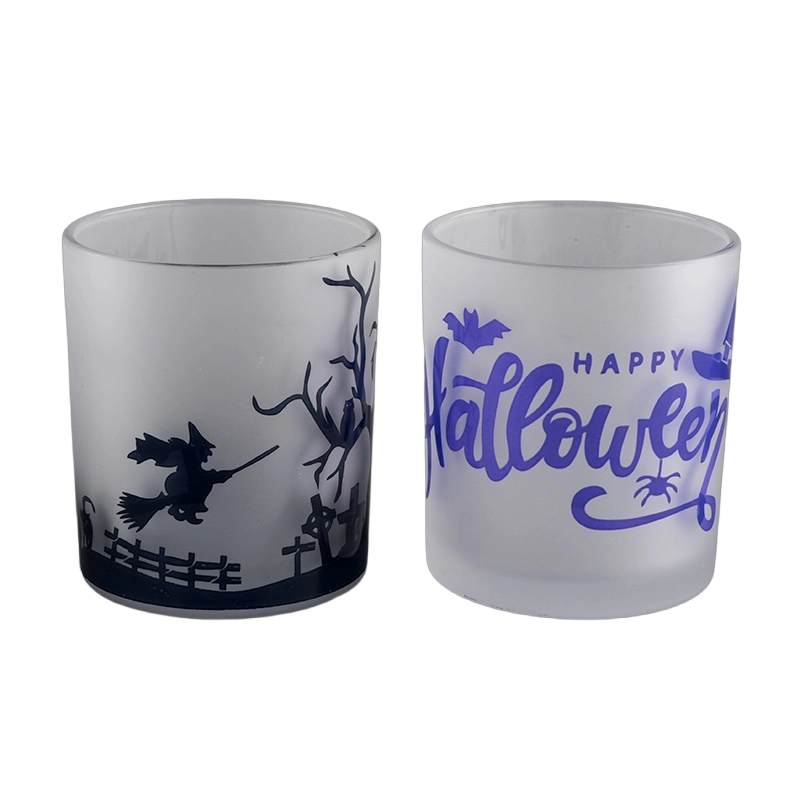 Custom logo candle containers glass candle jars for halloween gifts Custom logo candle containers glass candle jars for halloween gifts