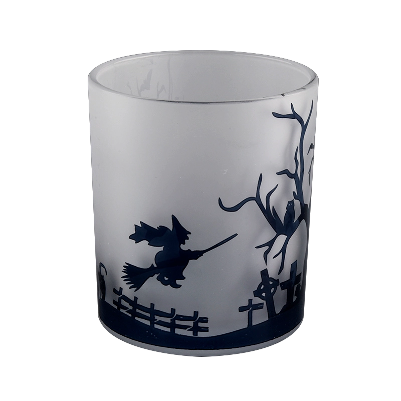 Custom logo candle containers glass candle jars for halloween gifts