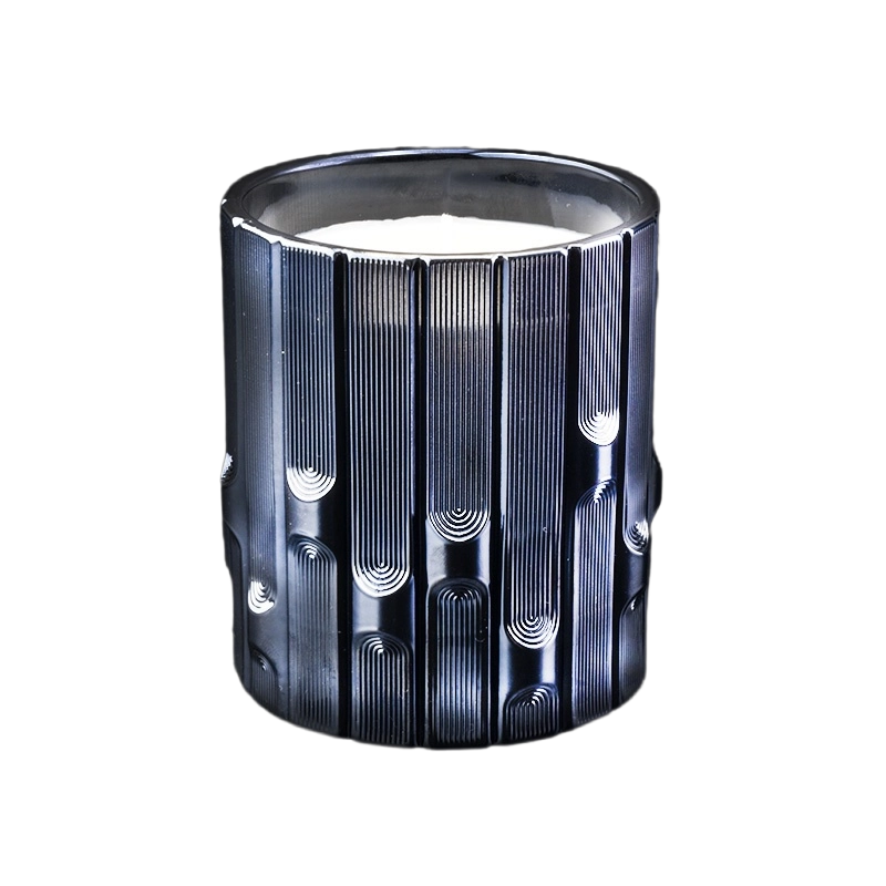 Wholesale supplier modern design of empty purple syllable jar glass candle jars