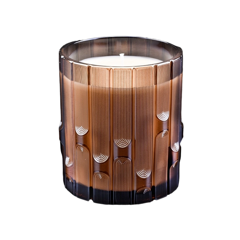 Wholesale supplier modern design of empty purple syllable jar glass candle jars