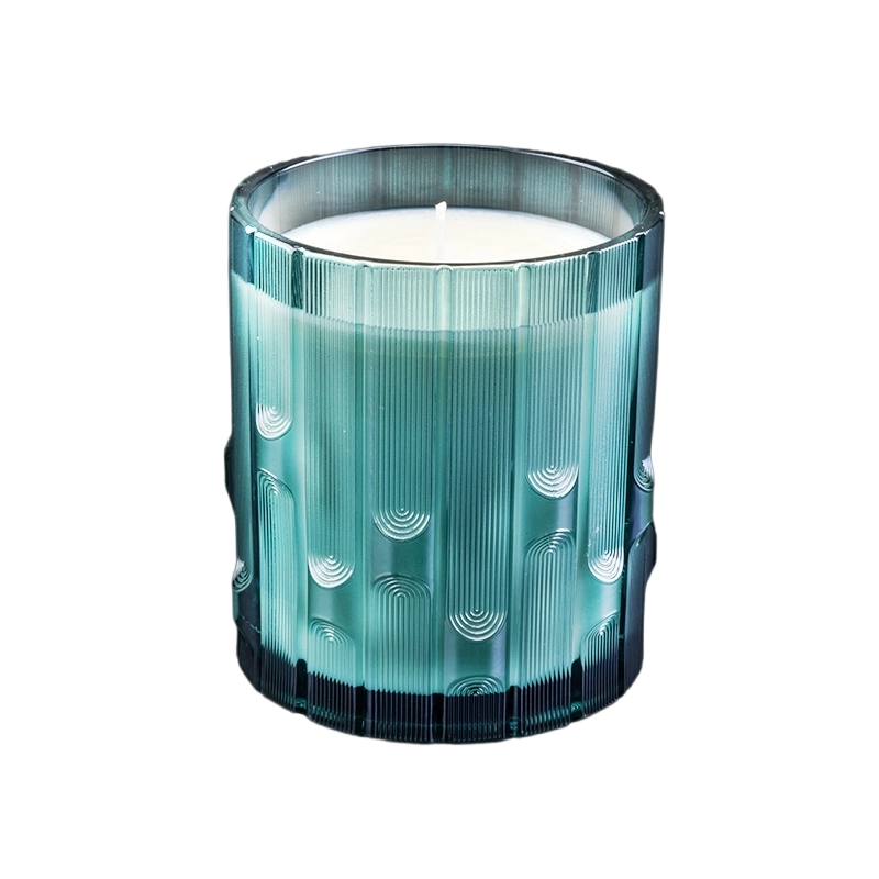 Wholesale supplier modern design of empty purple syllable jar glass candle jars