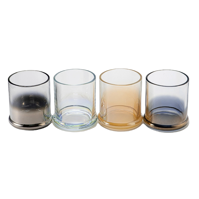 530ml yellow gradient glass candle jar wholesale