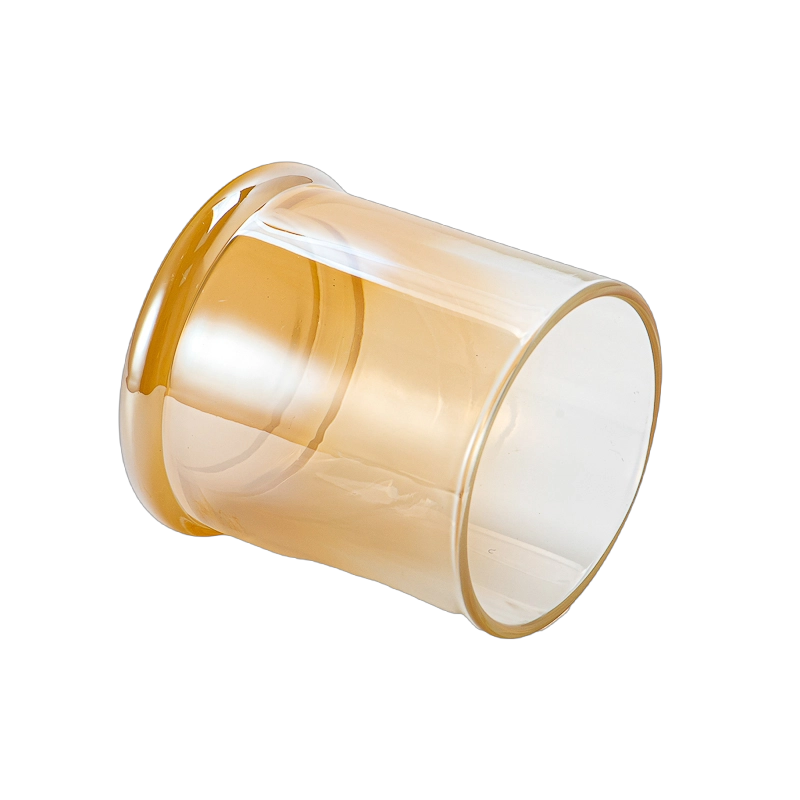 530ml yellow gradient glass candle jar wholesale