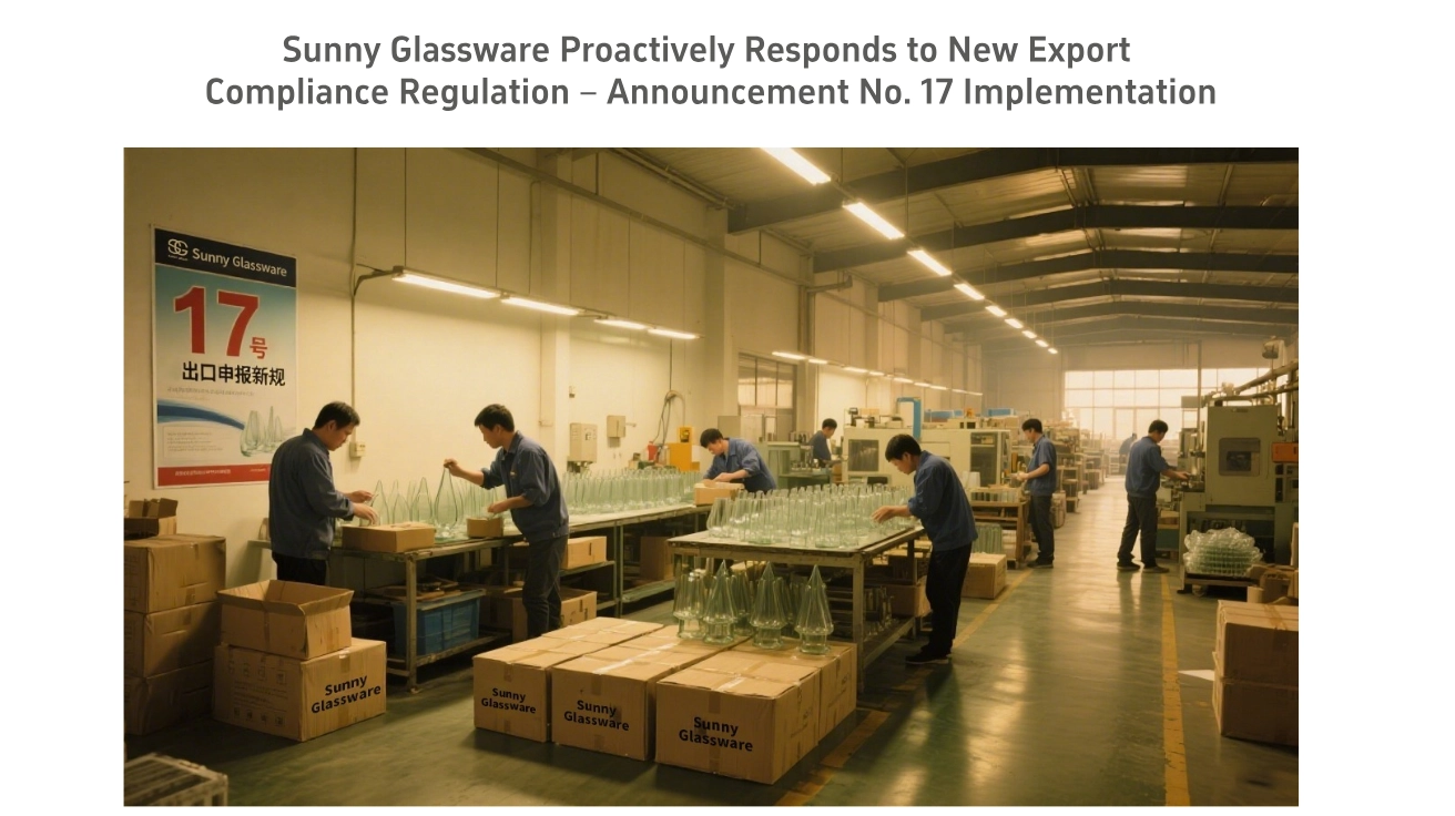 maaraw Glassware na aktibong tumugon sa bagong regulasyon sa pagsunod sa pag -export - Anunsyo No. 17 na pagpapatupad