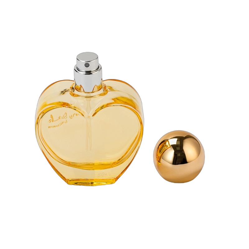 50ml Spherical Gold Cap Heart-shaped Perfume Bottle Fragrance Container